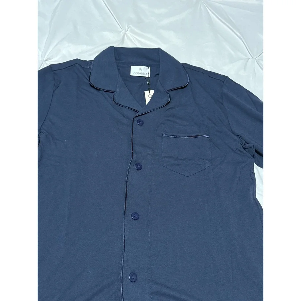 Cosabella Classic Men's Pajama Set Navy Long Sleeve & Pants Size S